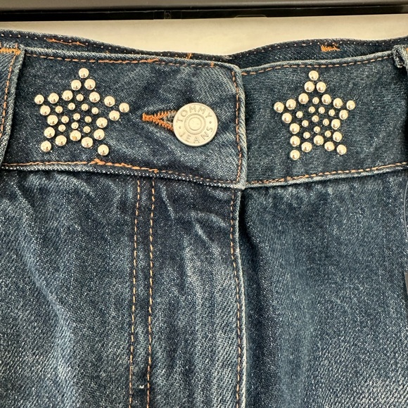 Tommy Hilfiger Jeans Denim Skirt with Star Studs Y2K style - Picture 3 of 4